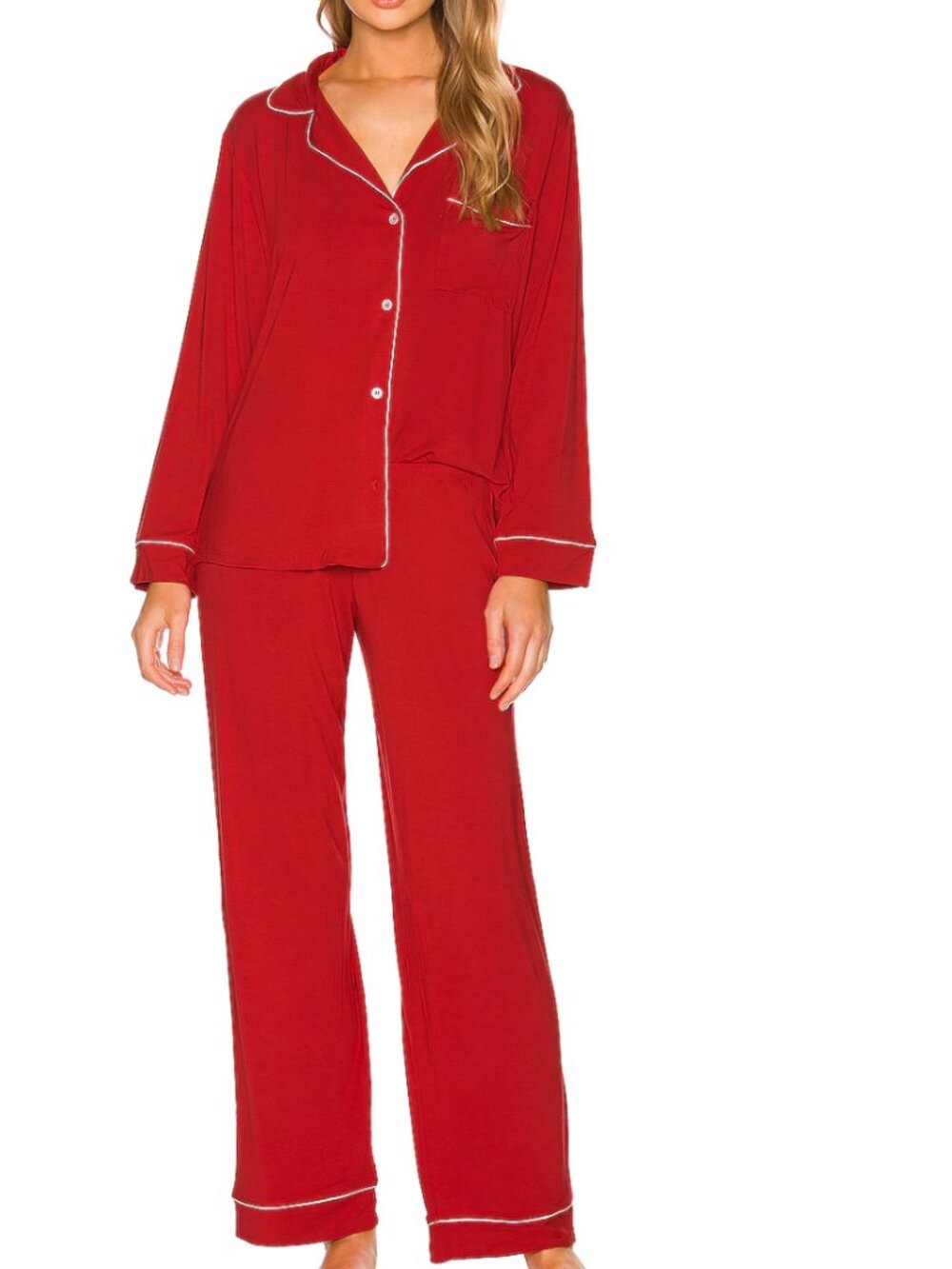 Gisele The Long PJ Set in The Holly Red XXS NWT